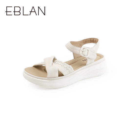 伊伴2026夏季超轻软舒适透气真羊皮鞋面百搭凉鞋B26365210 商品图0