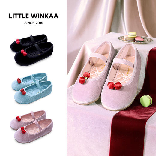 西班牙little winkaa童鞋2026春季新款可爱樱桃公主鞋百搭舒适舞蹈鞋女LW61105 商品图2