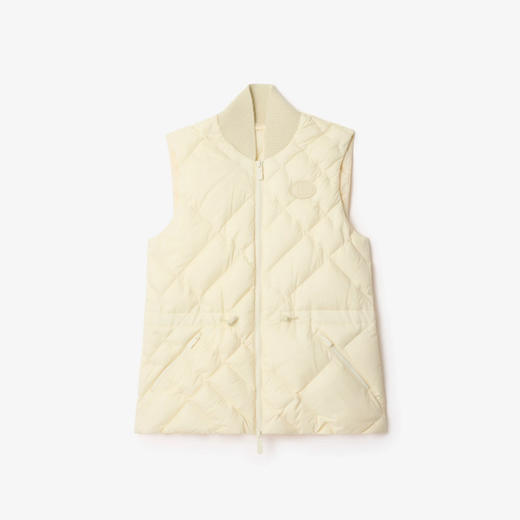 BURBERRY 巴宝莉 女士马术骑士徽标贴片格纹缝线羽绒马甲 白色 8114172 C3997 商品图0