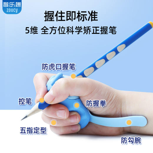 【5维全方位矫正！无需穿戴】小学生握笔器 纠正勾腕初学写作业 写字防勾腕拿笔正姿勾手腕纠正器 商品图1