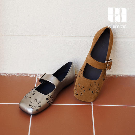 对面duimian方头玛丽珍春夏新款单鞋复古皮鞋 商品图2