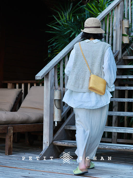 Petit Schan小闪 CLO#1056 Leeway 有余地 亚麻棉混纺针织面料松紧腰长半裙 商品图3