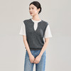 「高货wl」全新升级【铂金会员211/天猫279/差价68】(04147)洛诗琳气质天丝亚麻纱假两件T恤2026春季新款简约针织上衣 商品缩略图0
