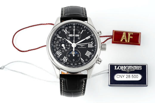 AF浪琴名匠8针月相功能腕表系列（搭载满血版一体机芯➕亚洲7751机芯）42MM精钢表壳经过抛光处理，延续了浪琴的优雅气质，表壳左侧隐藏了星期历的调节按钮 整个手表基于正品original原版开模❕❕ 商品图13