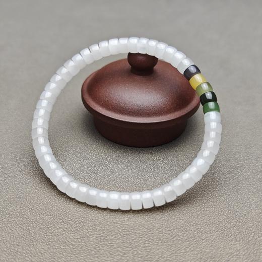 和田玉青海料羊脂玉药片归圆手钏 228-22 商品图3