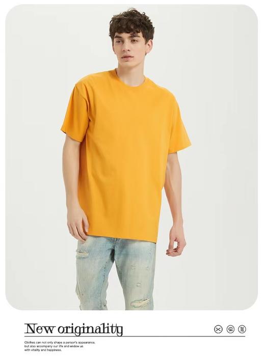 短袖【99元任选3件】「优质新疆棉 吸汗透气」20色彩虹色短袖T恤 丨200克重磅新疆棉男女款100%棉gkzs（单拍不发） 商品图6