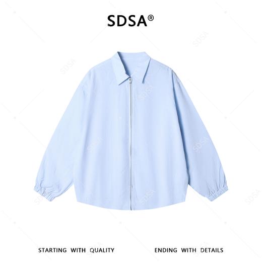 SDSA男装2026新款高贵轻奢韩版简约纯色拉链翻领长袖衬衫百搭衬衣 商品图0