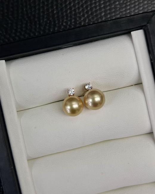⁶18k金【王妃款金珠耳钉】中金，9-10mm极光微瑕，出证书，24小时鉴赏期【香港】SS06-QTT-XGZZ 商品图2
