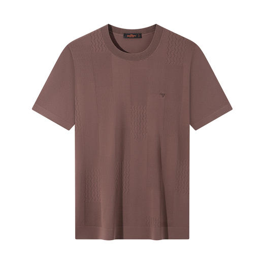 【伊力特/格纹提花】柒牌男士26夏上新短袖T恤柔软舒适弹力上衣 130T71870 商品图4