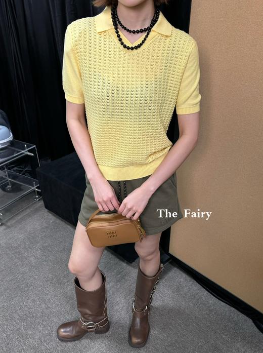 女款羊毛短袖polo针织衫ji017 商品图3