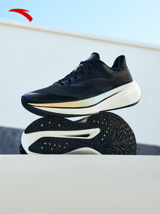 安踏二区心率80丨缓震回弹跑鞋女氮科技跑步鞋女透气运动鞋基础黑/烟墨灰122615555 -4 商品图0