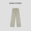 ROMI STUDIO【luxy系列】纯色百搭直筒复古绿宽松牛仔裤 K3619 商品缩略图1
