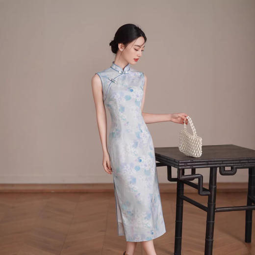 2026春夏新款无袖中式荷花中长款年轻款旗袍XL1770 商品图3