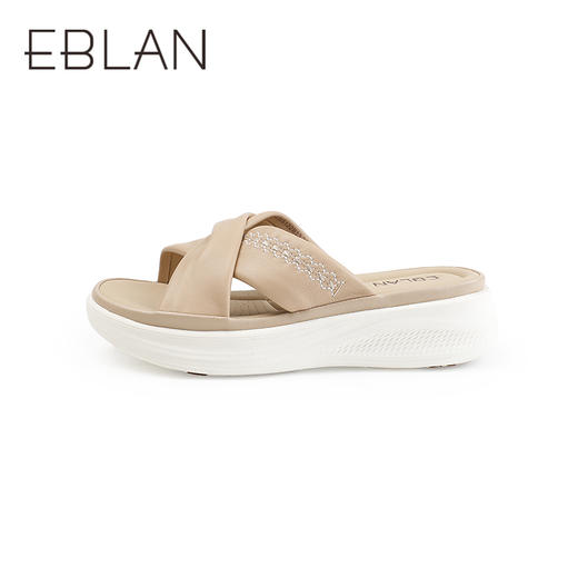 伊伴2026夏季超轻软舒适透气双面真羊皮凉拖鞋B26365122 商品图1