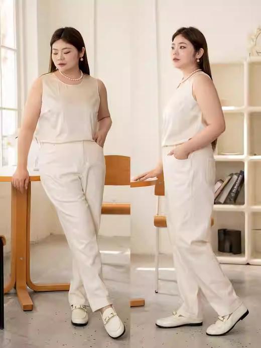 【群内福利】【米白小脚牛仔裤】腰腹肉肉可穿，腰头加肥加大款 商品图5