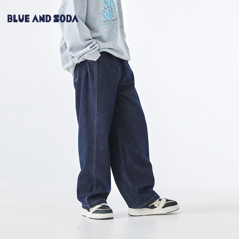 不加绒款预售3.20发 蓝汽水25年冬季新款亲子中大男童不落色牛仔裤加绒保暖百搭休闲裤