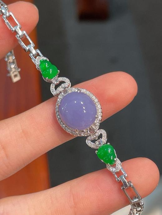 蛋面紫罗兰翡翠手链 商品图2