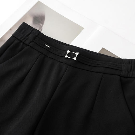 MYX通勤时尚黑色西装裤2026春季新款垂坠感修身直筒裤宽松显瘦阔腿裤 商品图3