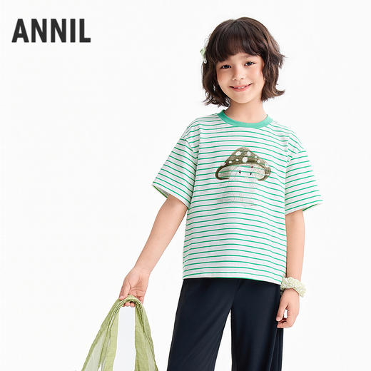 【实体店同款】女童短袖针织衫夏季新款安奈儿童装AG621093 商品图0