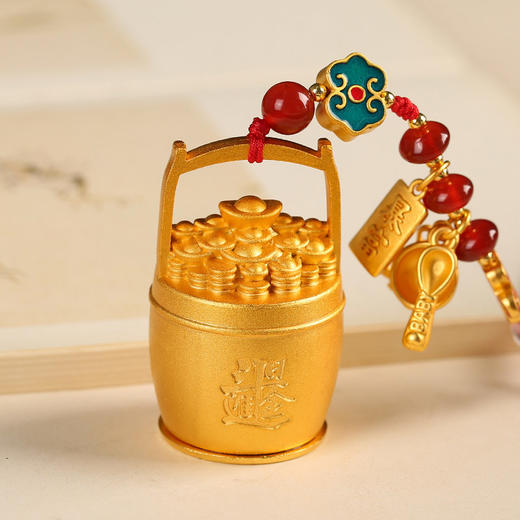 【祈愿吉品】吸金进宝一桶金车挂金玉满堂富贵无边汽车车载后视镜件 商品图3