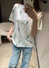 女款刺绣印花宽松短袖T恤ba010 商品缩略图3