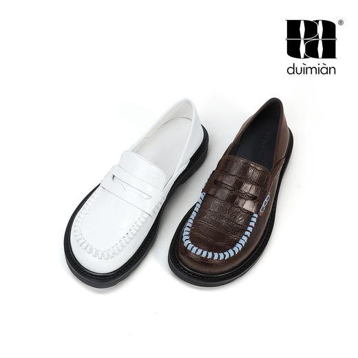 对面duimian春季新款英伦风小皮鞋袋鼠乐福鞋 商品图4