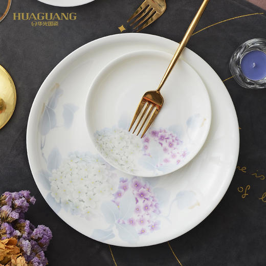 华光国瓷 绣球花语釉中彩骨瓷餐具套装 商品图2