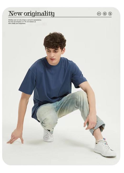 短袖【99元任选3件】「优质新疆棉 吸汗透气」20色彩虹色短袖T恤 丨200克重磅新疆棉男女款100%棉gkzs（单拍不发） 商品图9