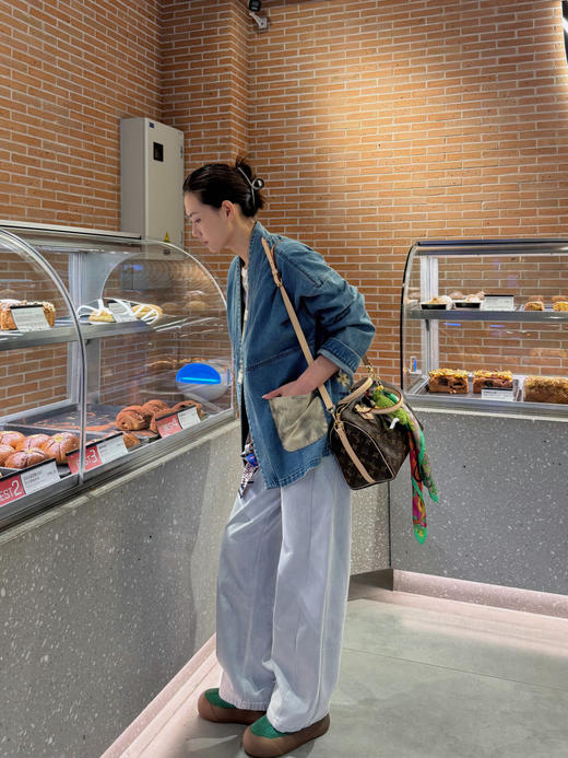 【经典必入】噢蜜ooomeooo四面弹水泥灰直筒裤 商品图6