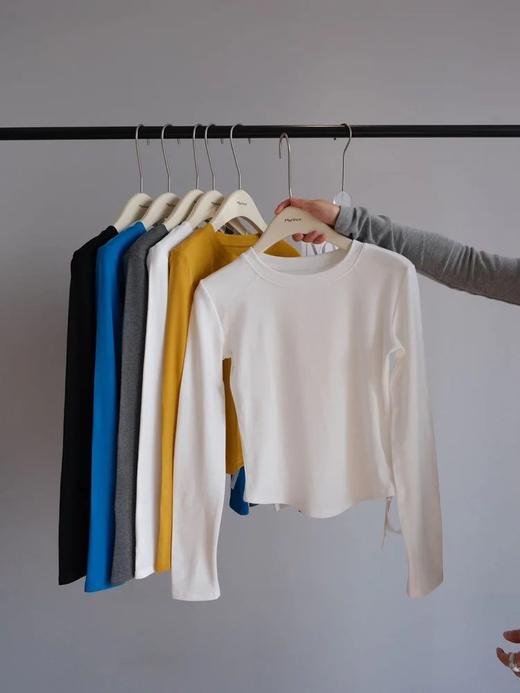 AMTN超舒服好看的打底☁️天然云柔棉修身纯色圆领长袖T恤，会呼吸的面料，婴儿般舒适手感 商品图5