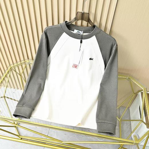 饿鱼2026春秋男士圆领双面德绒休闲撞色卫衣打底T恤 商品图2