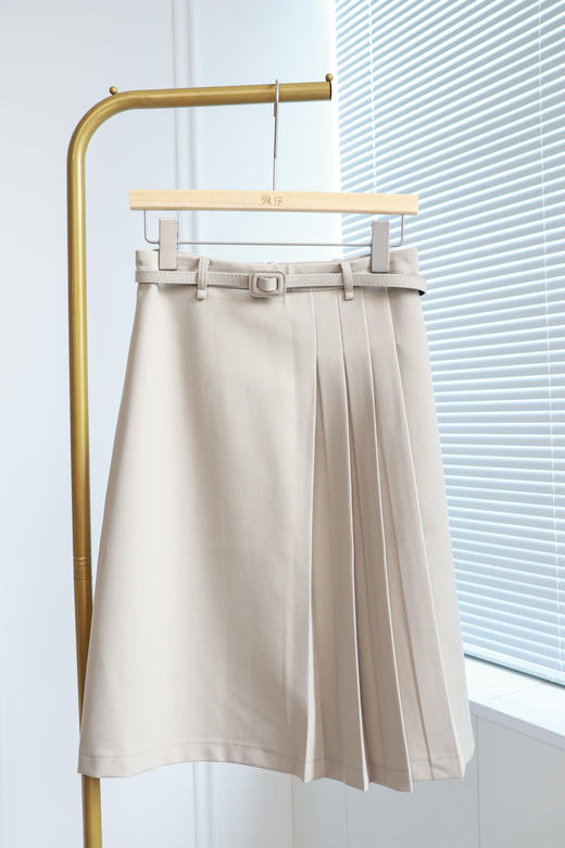 溪笺|不规则设计侧百褶半裙 商品图1