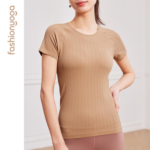 2026春夏F13382Q弹绞花一体织运动短袖（不含胸垫） 商品图5