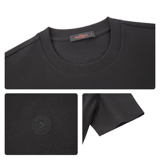 【提花T恤】柒牌男士26夏上新短袖T恤柔软舒适休闲百搭圆领上衣 130T72400 商品图3