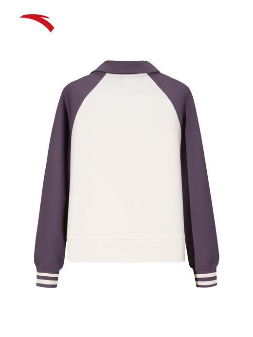 安踏学院风休闲外套女士2026春季新款撞色拉链卫衣上衣162618720 商品图1