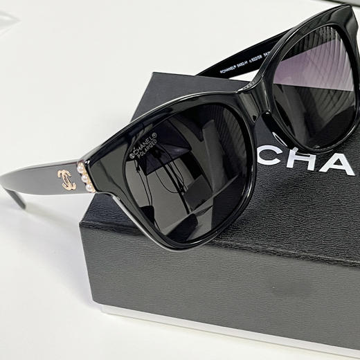 【礼盒款】Chanel 香奈儿墨镜 珍珠双C太阳镜 黑框  CH5482   香港直邮 商品图14