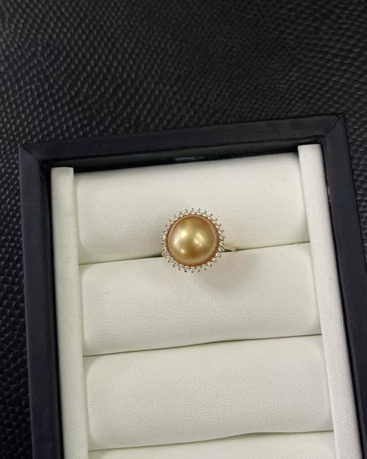 17号—⁶孤品11-12mm 【金珠 +18k金+太阳花戒指】极光微瑕，出证书，24小时鉴赏期【香港】SS06-QTT-XGZZ 商品图2