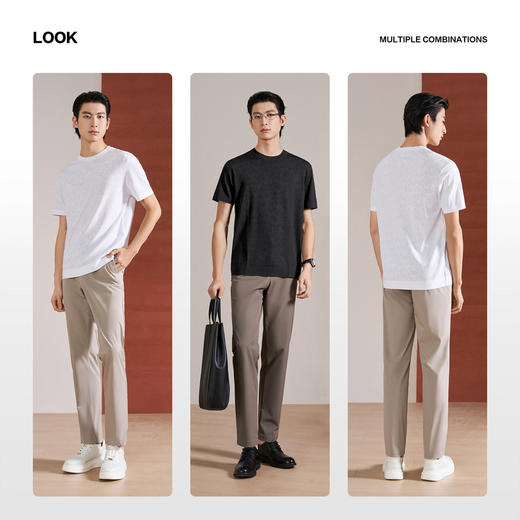 【伊力特/字母印花】柒牌男装2026夏季圆领柔软微弹潮流短袖T恤 130T72530 商品图2