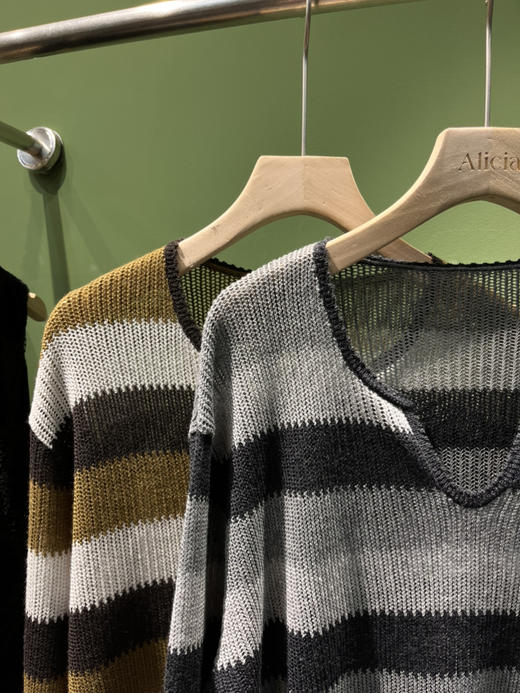 原单春款长袖V型圆领针织均码90-140可穿 商品图2