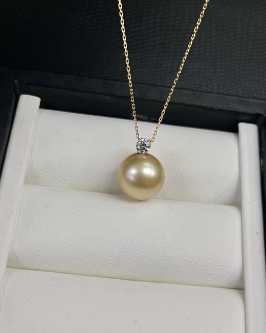 ⁶18k【王妃款金珠吊坠】12-13mm中金，微瑕，配银项链，出证书，24小时鉴赏期【香港】SS06-QTT-XGZZ 商品图1