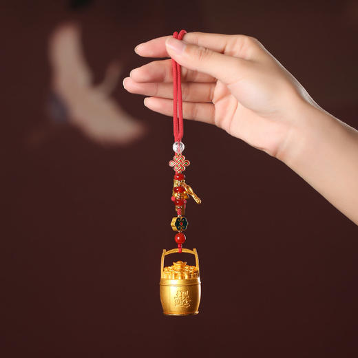 【祈愿吉品】吸金进宝一桶金车挂金玉满堂富贵无边汽车车载后视镜件 商品图4