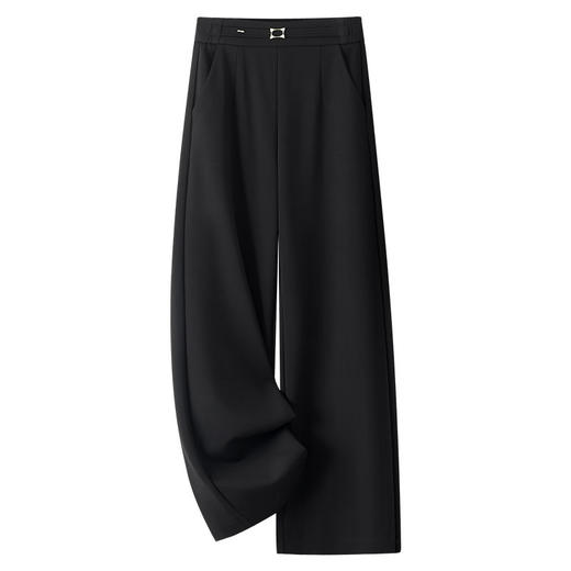 MYX通勤时尚黑色西装裤2026春季新款垂坠感修身直筒裤宽松显瘦阔腿裤 商品图4