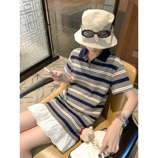 <曾小咸推荐>韩系宽松下摆拼接花边连衣裙 商品图1