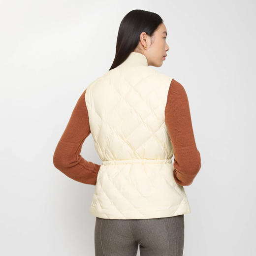 BURBERRY 巴宝莉 女士马术骑士徽标贴片格纹缝线羽绒马甲 白色 8114172 C3997 商品图3