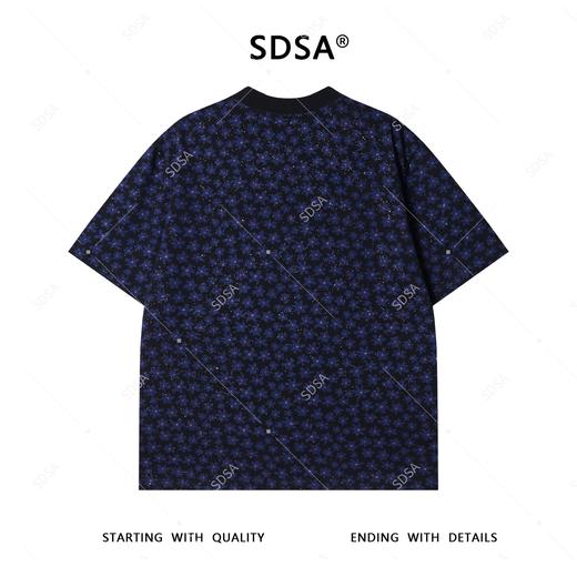 SDSA夏季高级感新款男士满天星撞色满印花卉短袖T恤时尚百搭上衣 商品图4