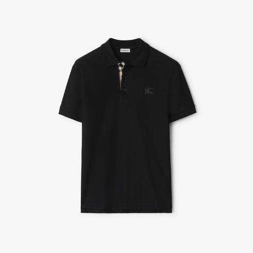 【二】BURBERRY 巴宝莉 男士马术骑士徽标刺绣棉质短袖 Polo 衫 黑色 8096425 A1189 商品图0
