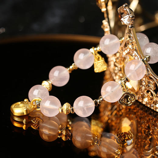 【祈愿吉品】粉晶好运挂件新中式姻缘粉色水晶原创设计饰品手串 商品图4