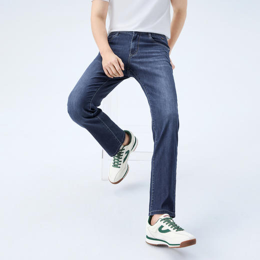 【瞬间凉感】柒牌男装2026春夏高弹耐磨含莱赛尔商务休闲牛仔长裤 130H70770 商品图1