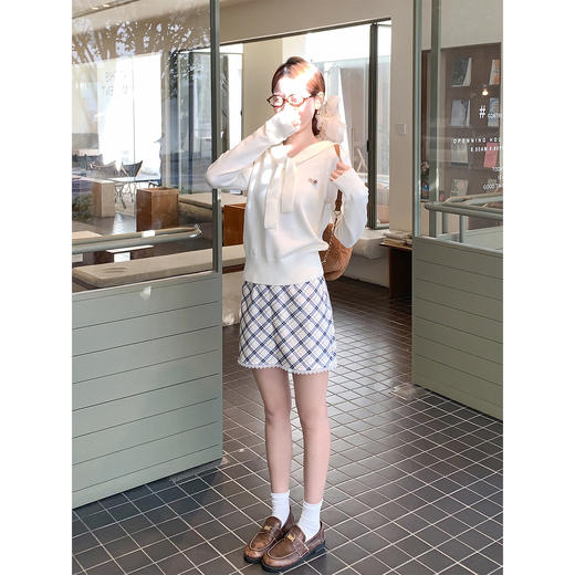 <曾小咸推荐>4.11现货秒杀 ！微信超特价！韩系披肩假两件v领针织衫 日常189.99 立减110 秒杀79.99！！韩系花边格子 秒杀69.99！！ 商品图4