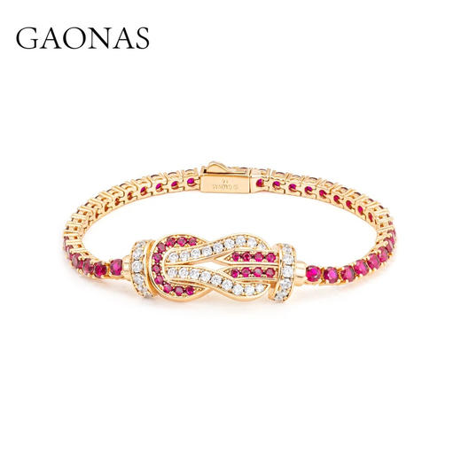 GAONAS高纳仕 金络红驹 镶嵌满钻马蹄手链 11925SR 商品图0